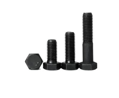 China DIN931 M10 Grade 8.8 Hardness Partital Thread Hex Head Bolts Black for sale