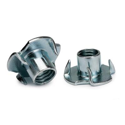 China DIN1624 Class 4 Cold Forged Pronged Tee Nuts UNC Coarse Thread Zinc Plated for sale