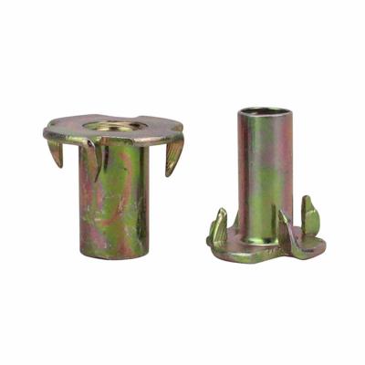 China Low Carbon Steel Class 4 5/16'' Wood Tee Nut Yellow Zinc Plated for sale