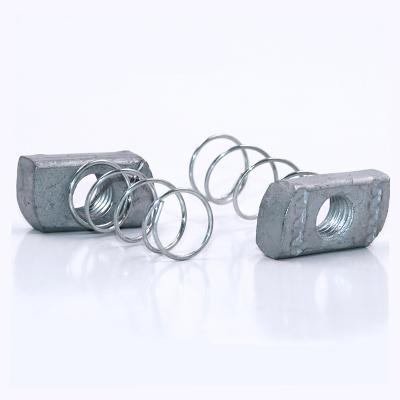 China Hot Dip Galvanized Long Spring Channel Nuts 1/4