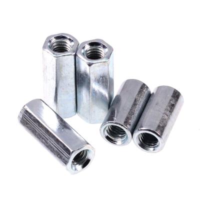 China M6 Standard DIN6334 Class 4 Zinc Plated Hex Coupling Nut Join Two Threaded Rods for sale