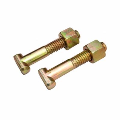 China Class 8.8 Full Thread Yellow Zinc Plated M12 T Head Bolts for sale