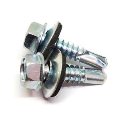 China 1020 Steel Harded Zinc Plated EPDM Washer Self Drilling Screw for sale