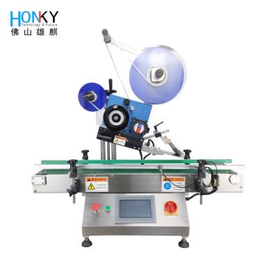 China PLC Automatic Label Sticking Machine For Plastic Pouch Bag Book Flat Surface Bottle for sale