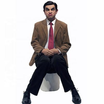 China Interactive Mr Bean Wax Statue figure Funny Hyper realistic for sale
