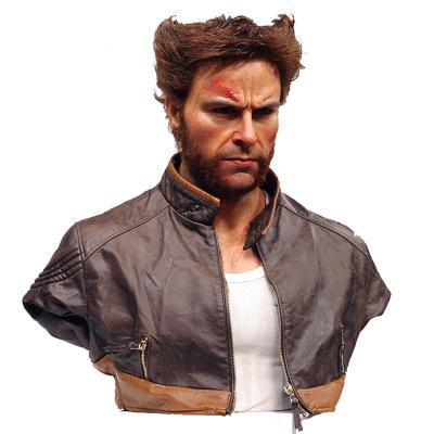 China Famous Personal Wolverine Lifesize Resin Bust Statue Wax Figure for sale