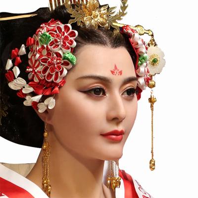 China Realistic Female Character Lifelike Full Size Ancient Emperor Wu Ze Tian Wax Statues for sale