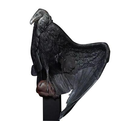 China Handmade Decorative Metal Ornament / Art Spray Paint Large Bronze Eagle Statue for sale