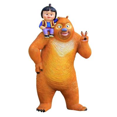 China Resin Fiberglass Garden Statues / Haunting Life Size Resin Bear Statues for sale