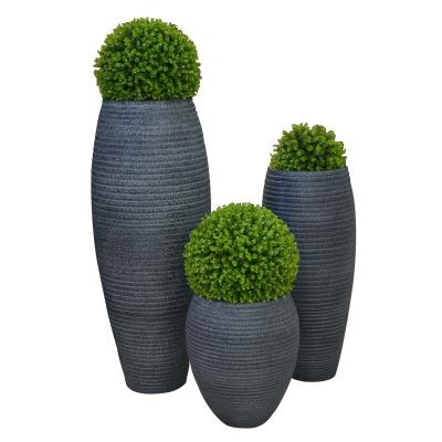 China Hotel Fiberglass Flower Pot Planter Nordic Style Big Flower Pots Set for sale