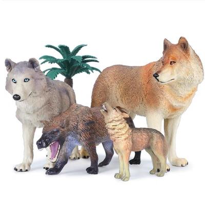 China FRP Resin Wolf Statue Life Size / Fiberglass Animals Sculpture Customization for sale