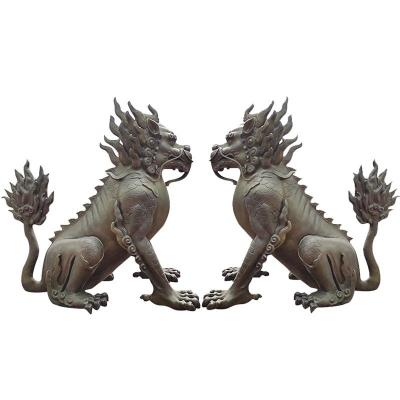 China Gatekeeper Fiberglass Animal Statues / Resin Kirin Sculpture for sale