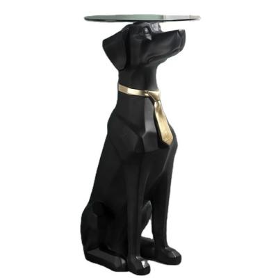 Китай Роскошное нордическое домашнее оформление ваяет OEM журнального стола статуй собаки смолы в натуральную величину с подносом продается
