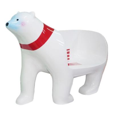 China Polar Bear FRP Sculpture / Animal Custom Fiberglass Sculptures Chair Nordic for sale
