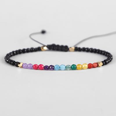 China 12 Constellation Lucky Faceted Healing Stone Chakra Bracelet for sale