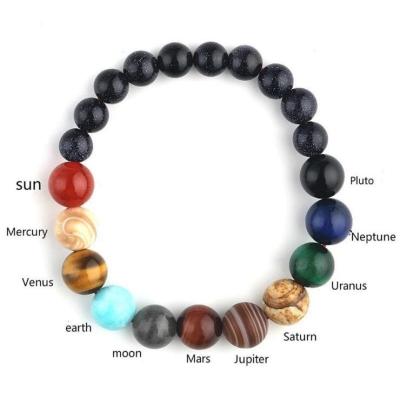 China Eight Planet Pearl Universe Yoga Chakra Healing Bracelet For Men for sale