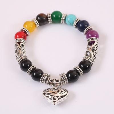 Chine Électrodéposition du bracelet de pierre gemme de l'alliage 10mm Chakra de coeur à vendre