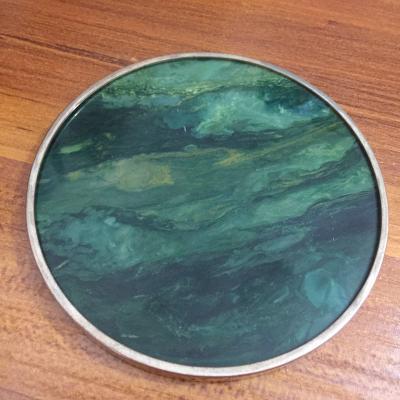 China Zinc Ring Agate Slice Coasters for sale