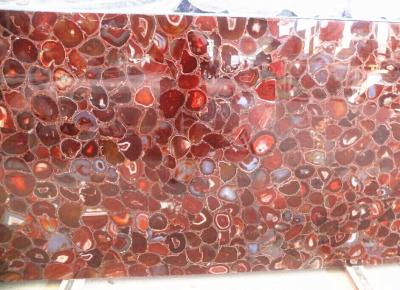 China Luxury 15mm Semi Precious Stone  Red Agate Slab for sale