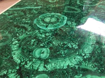 China Flower Pattern Top Polished Green Malachite  Agate Stone Slab for sale