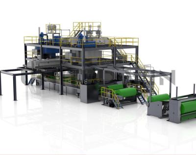 China Cadena de producción no tejida de la tela de SMS 2400m m PP Spunmelt máquina de fabricación no tejida de Spunbond Meltblown en venta