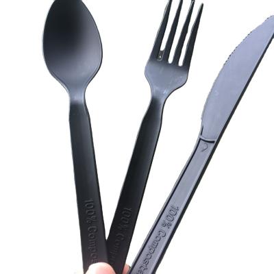 China Transparent Wheat Straw Plastic Spoon Dinnerware Sets Custom for sale