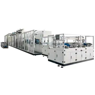 China Semi Full Servo Automatic Under Pad Sanitary Napkin Adult Baby Diaper Production Line for sale