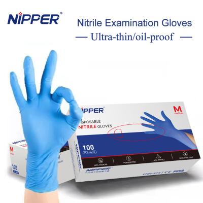 China Blue Non Sterile Medical Nitrile Gloves 100 Pcs/Box for sale