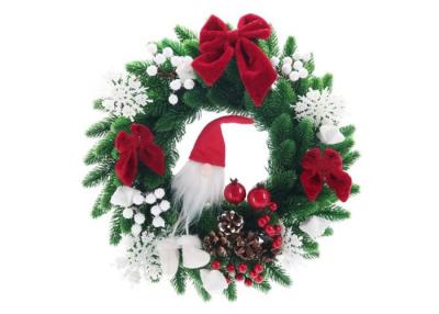 China Eco-Friendly PVC Artificial Pre Lit Christmas Wreath For Holiday Decoration for sale