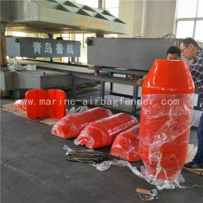 China Bright Color Boat Dock Buoys Allow Energy Absorption With Bottom Conical Shape for sale