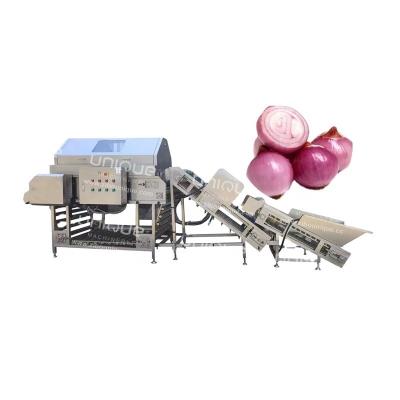 China Onion Peeling Machine for Root Vegetables Industrial Dry Onions Skinning Equipment for sale