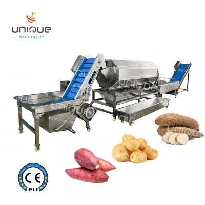 China Cassava Peeler Machine for Continuous Root Vegetable Peeling Line in Large Food Shop for sale