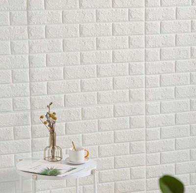 China Moisture Proof Foam Wallpaper Self Adhesive Home Decorative DIY 3D for sale
