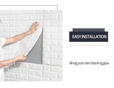 China Etiqueta branca da parede da espuma do PE 3D dos painéis de parede 70x77cm do PE para a decoração da casa à venda