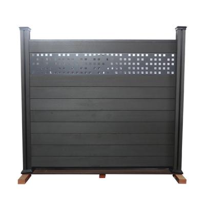 China Garden Co Extrusion Wpc Fence Panel Wood Plastic Composite Mildew Proof zu verkaufen