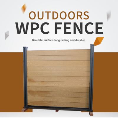 China Fireproof Durable Outdoor WPC Fencing Panels Easy To Install Waterproof Sand Blasting for sale