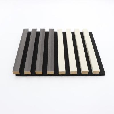 China Som material acanelado do MDF - painel de madeira acústico de absorção da veneziana da parede à venda