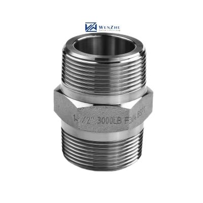 China SS304 316 316L High Pressure Forged Hex Nipple 300 bar Male Thread Equal/Reducing Nipple for sale