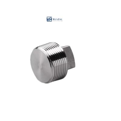 China Silver Coated WZ Stainless Steel 304 316 316L High Pressure Forged Square Plug NPT BSPT for sale