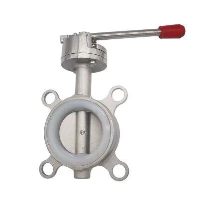 China Stainless Steel 304 316 Silver Wafer Type Butterfly Valve With Threaded Connection for sale