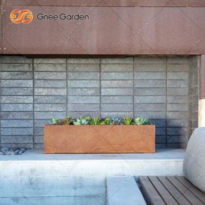 China SGS certified 800mm Outdoor Metal Planter Long Rectangular For Plant for sale