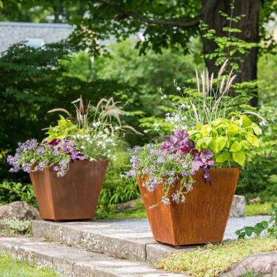 China Laser Cut Corten Steel Large Metal Planters Outdoor Customized for sale