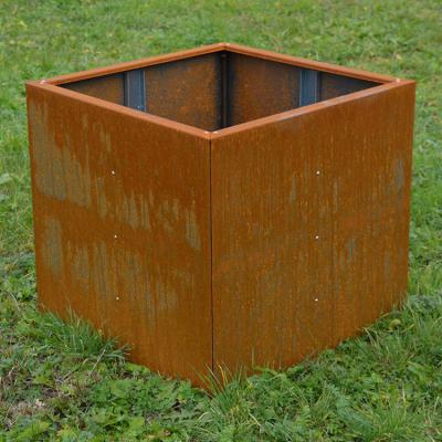 China Customized Corten Steel Outdoor Metal Planter Laser Cut Detachable for sale