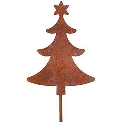 China Corten Steel Rusted Metal Garden Ornaments Christmas Tree Shaped Decoration for sale