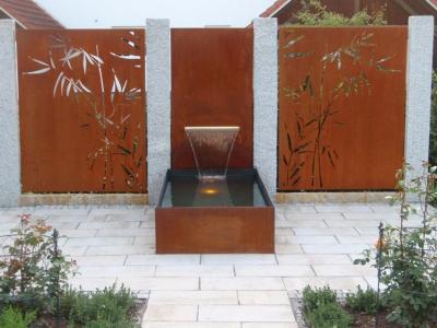 China Modern Outdoor Corten Steel Fountain Decorative For Garden for sale