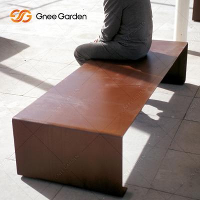 China 1800mmx510mm Outdoor Metal Furniture Corten Steel Bench For Public Spaces for sale