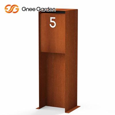 China SGS Approve Outdoor Metal Furniture Corten Steel Letterbox Freestanding for sale