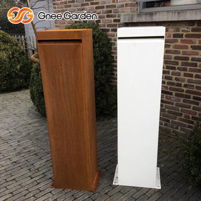 China 1000*800mm Free Standing Outdoor Metal Furniture Rusted Steel Mailbox for sale