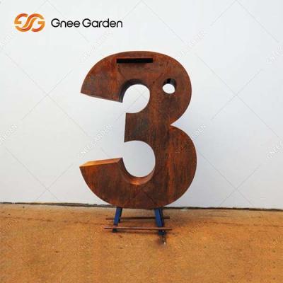 China 950mm Height Rusted Corten Steel Letter Box Outdoor Metal Drop Box for sale