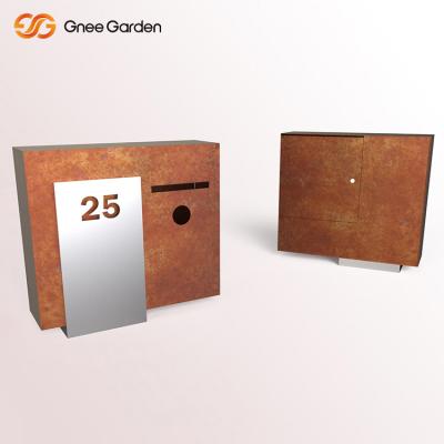 China Rustproof Outdoor Corten Steel Letter Box Antique Design 1000*800mm for sale